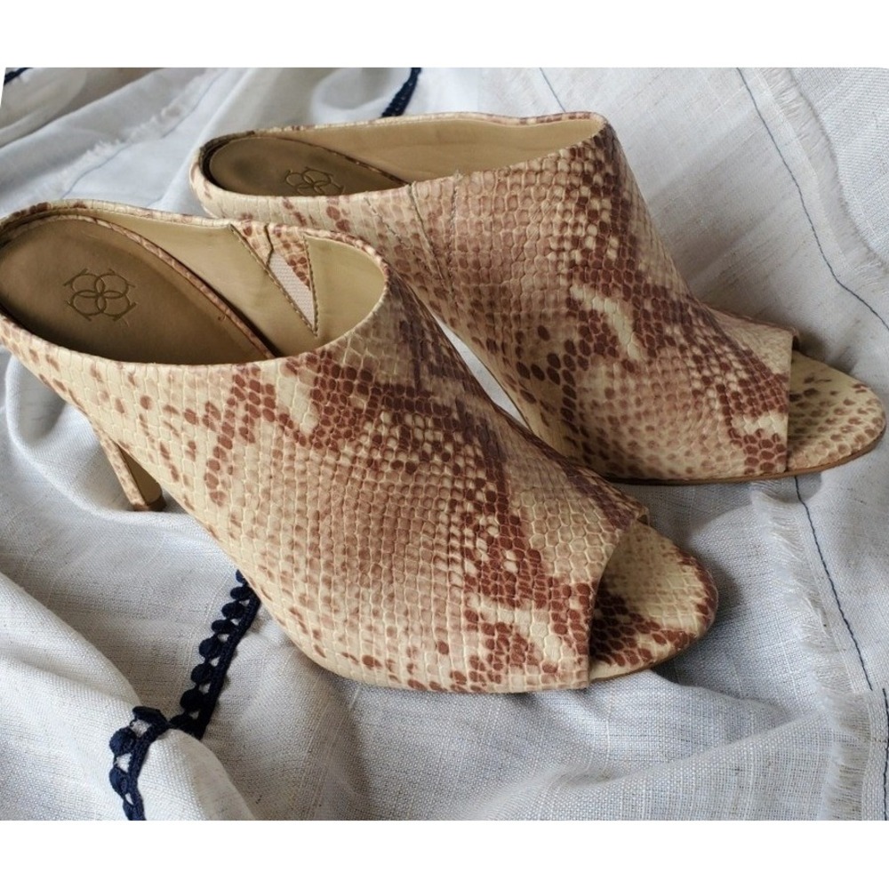 Ann Taylor Maya Python Mule Peep Toe Lux Summer 8… - image 2